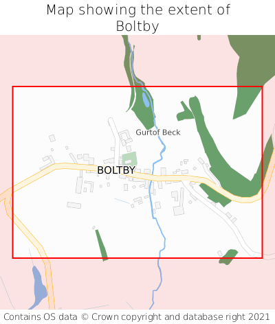 Map showing extent of Boltby as bounding box