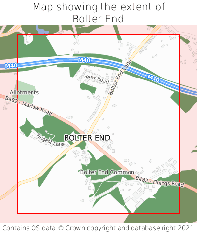 Map showing extent of Bolter End as bounding box