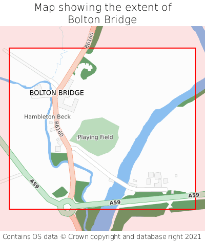 Map showing extent of Bolton Bridge as bounding box