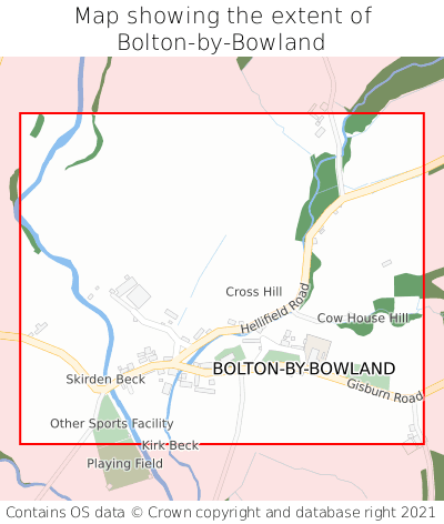Map showing extent of Bolton-by-Bowland as bounding box