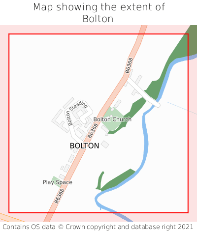 Map showing extent of Bolton as bounding box