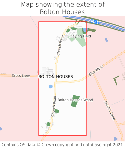 Map showing extent of Bolton Houses as bounding box