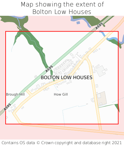 Map showing extent of Bolton Low Houses as bounding box