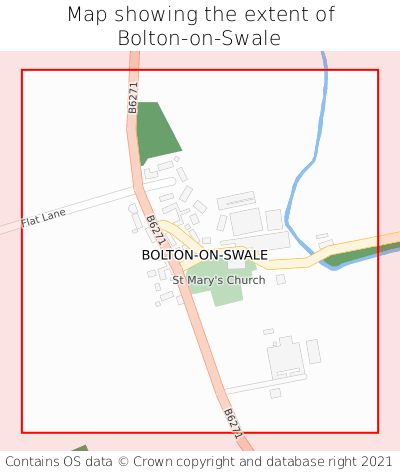 Map showing extent of Bolton-on-Swale as bounding box