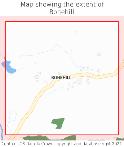 Map showing extent of Bonehill as bounding box