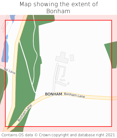 Map showing extent of Bonham as bounding box