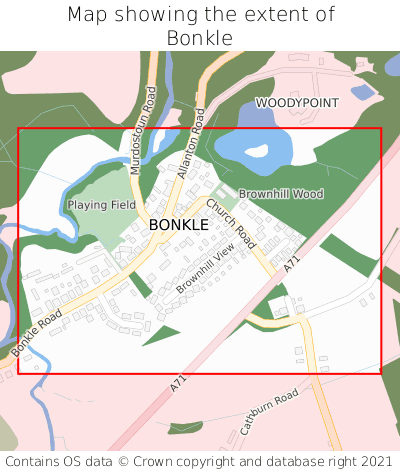 Map showing extent of Bonkle as bounding box