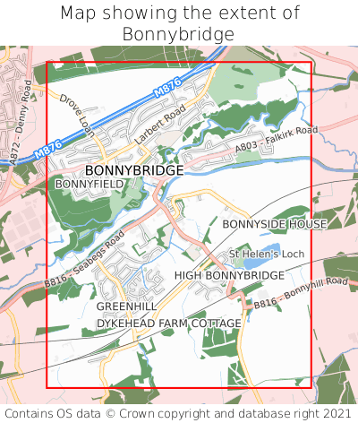 Map showing extent of Bonnybridge as bounding box