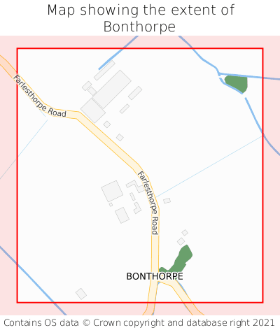 Map showing extent of Bonthorpe as bounding box