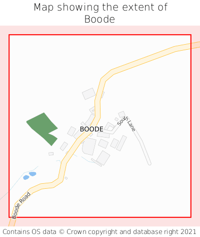 Map showing extent of Boode as bounding box