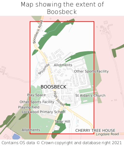 Map showing extent of Boosbeck as bounding box