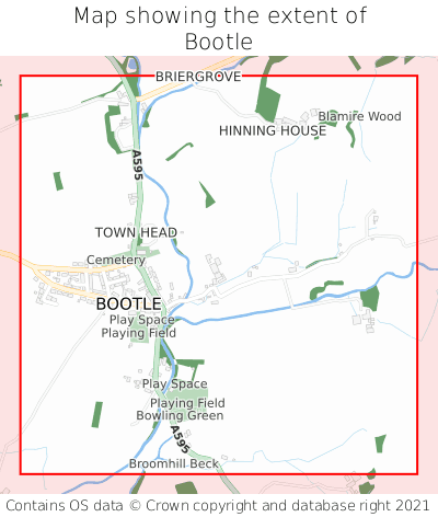 Map showing extent of Bootle as bounding box