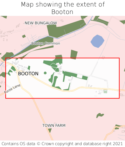 Map showing extent of Booton as bounding box