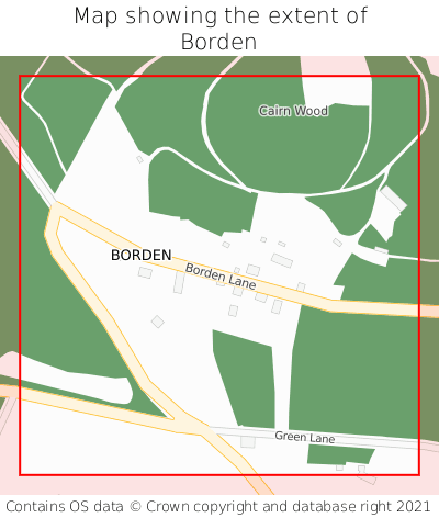 Map showing extent of Borden as bounding box