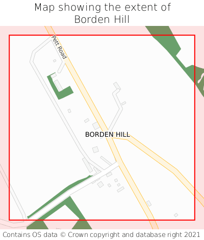Map showing extent of Borden Hill as bounding box