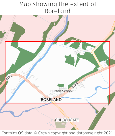 Map showing extent of Boreland as bounding box