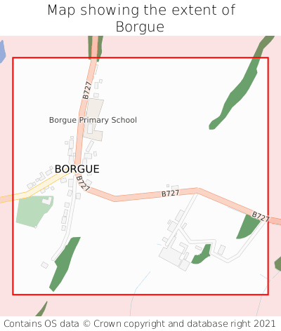 Map showing extent of Borgue as bounding box