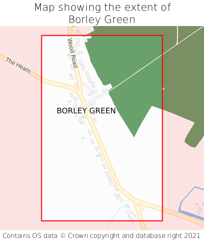 Map showing extent of Borley Green as bounding box