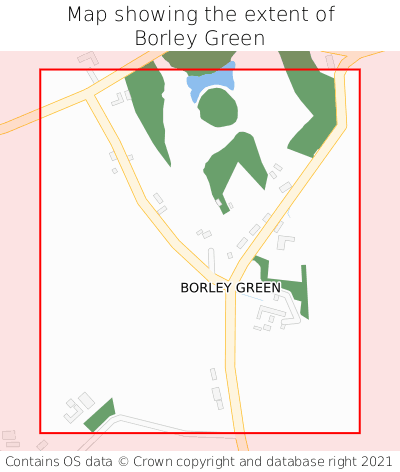 Map showing extent of Borley Green as bounding box