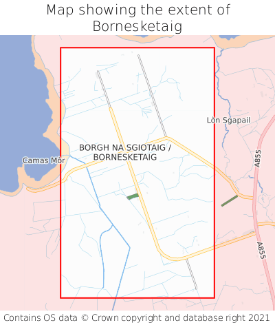 Map showing extent of Bornesketaig as bounding box