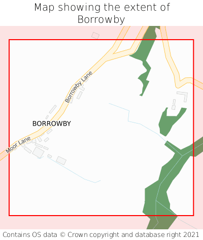 Map showing extent of Borrowby as bounding box