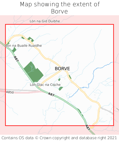 Map showing extent of Borve as bounding box