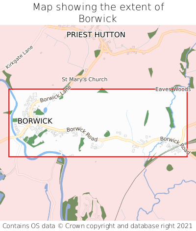 Map showing extent of Borwick as bounding box