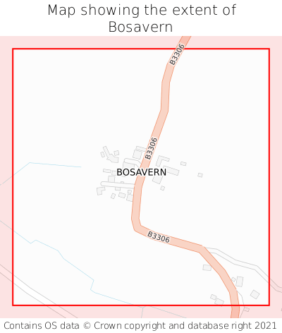 Map showing extent of Bosavern as bounding box