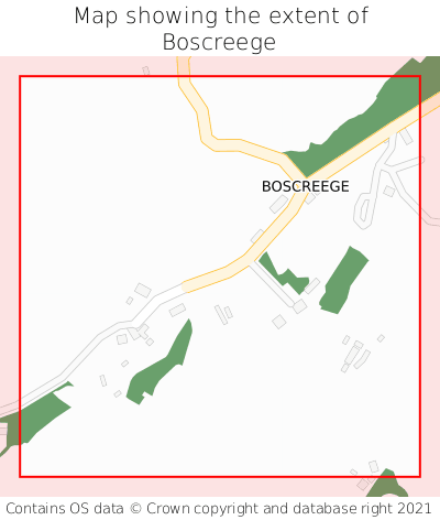 Map showing extent of Boscreege as bounding box