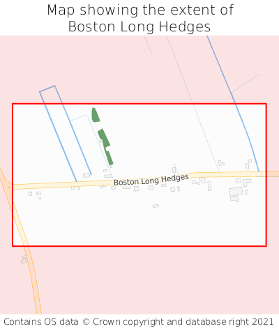 Map showing extent of Boston Long Hedges as bounding box