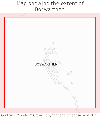 Map showing extent of Boswarthen as bounding box