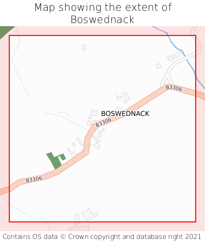 Map showing extent of Boswednack as bounding box