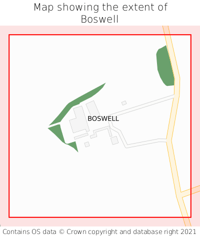 Map showing extent of Boswell as bounding box