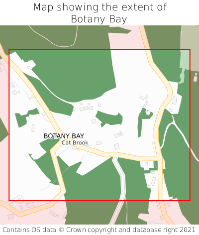 Map showing extent of Botany Bay as bounding box