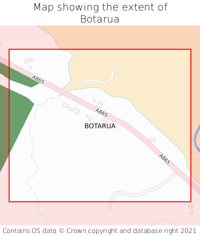Map showing extent of Botarua as bounding box