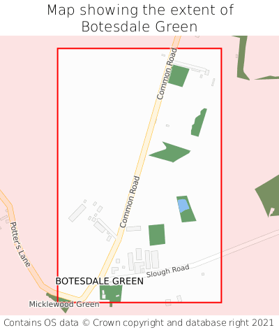 Map showing extent of Botesdale Green as bounding box