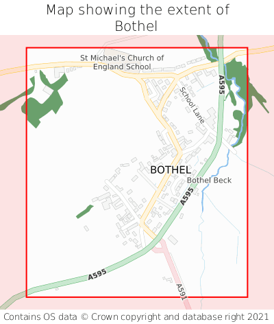Map showing extent of Bothel as bounding box