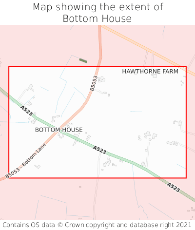 Map showing extent of Bottom House as bounding box