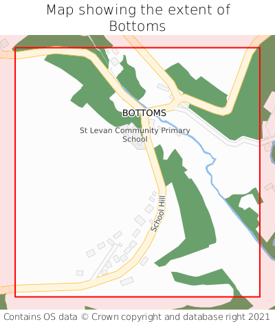 Map showing extent of Bottoms as bounding box