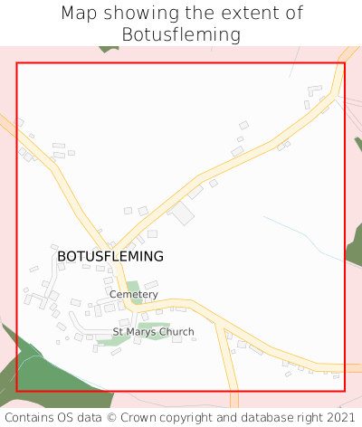 Map showing extent of Botusfleming as bounding box