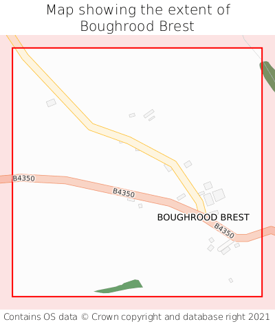 Map showing extent of Boughrood Brest as bounding box