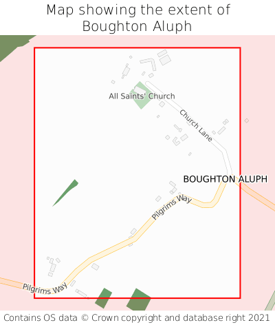 Map showing extent of Boughton Aluph as bounding box