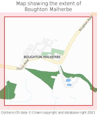 Map showing extent of Boughton Malherbe as bounding box