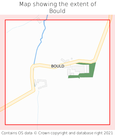 Map showing extent of Bould as bounding box