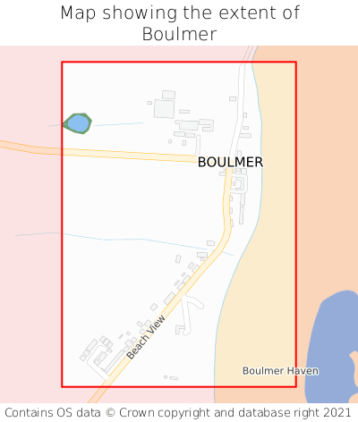 Map showing extent of Boulmer as bounding box
