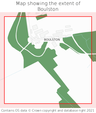 Map showing extent of Boulston as bounding box