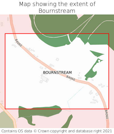 Map showing extent of Bournstream as bounding box