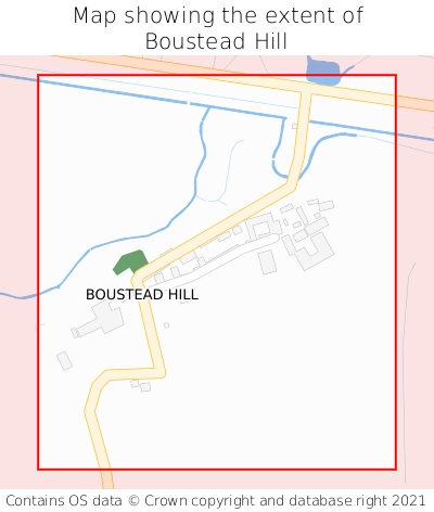 Map showing extent of Boustead Hill as bounding box