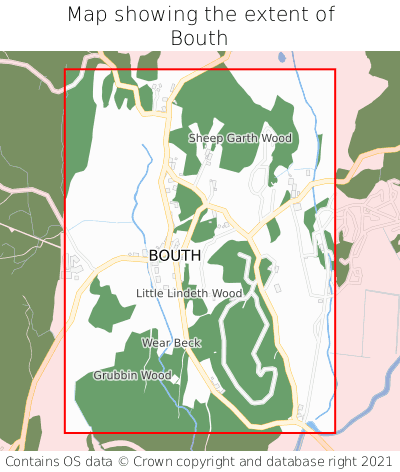 Map showing extent of Bouth as bounding box