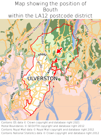 Map showing location of Bouth within LA12